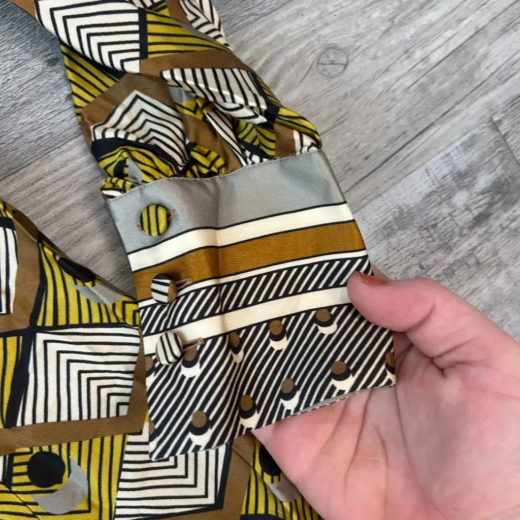 Caliban Brown Diamond Pattern Long Sleeve Shift Dress C18 - Image 8