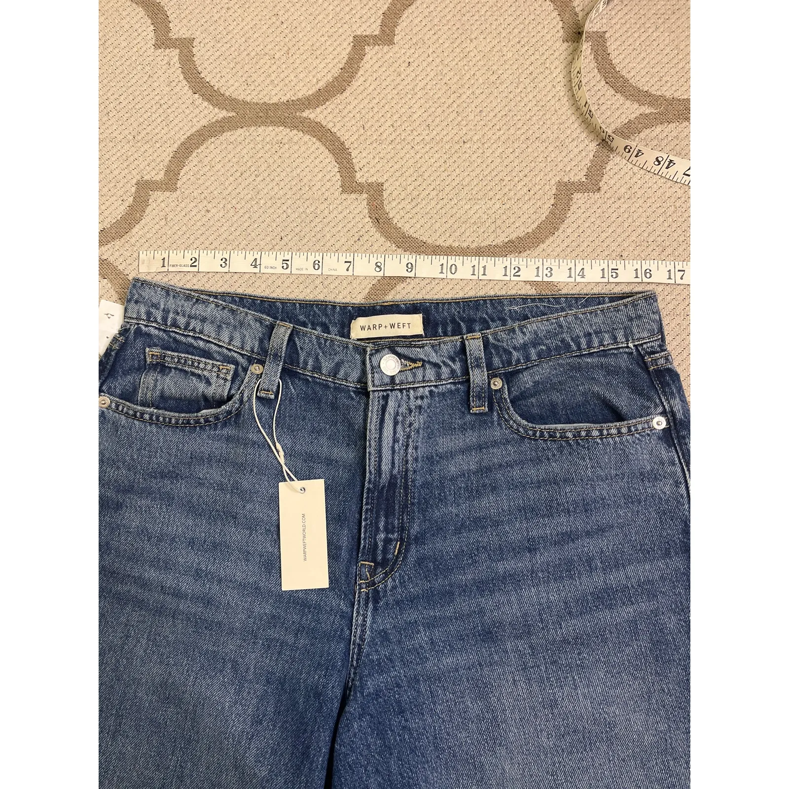 Warp + Weft Baggy Dark Dani Dark Wash Blue Jeans, size 8/ 29, S/524634 - Image 5