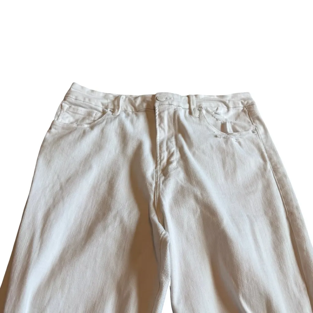 Good American Good Waist White Distressed Jeans Skinny Fit Stretch Size 14 Women - Image 10