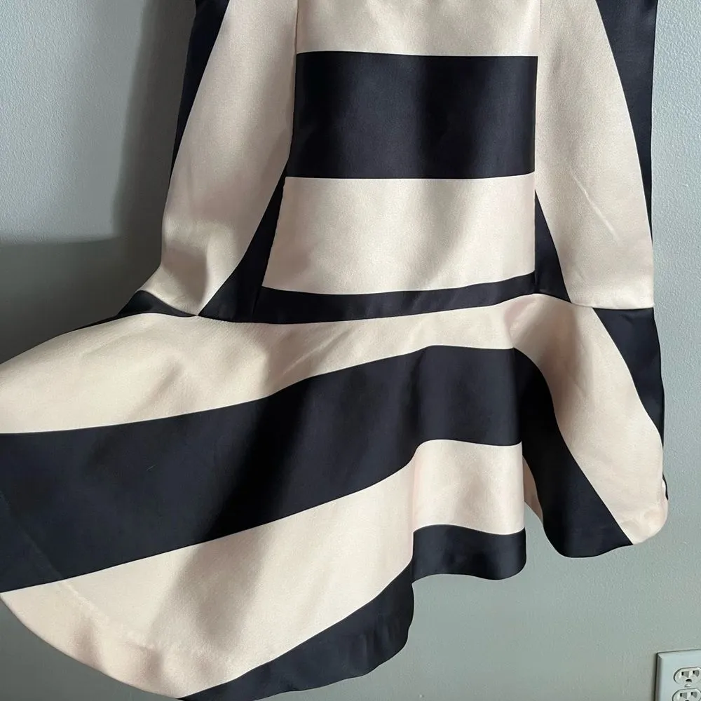 Gianni Bini Strapless Fit & Flare Dress XS, Black Beige Stripe, Party Mini - Image 4