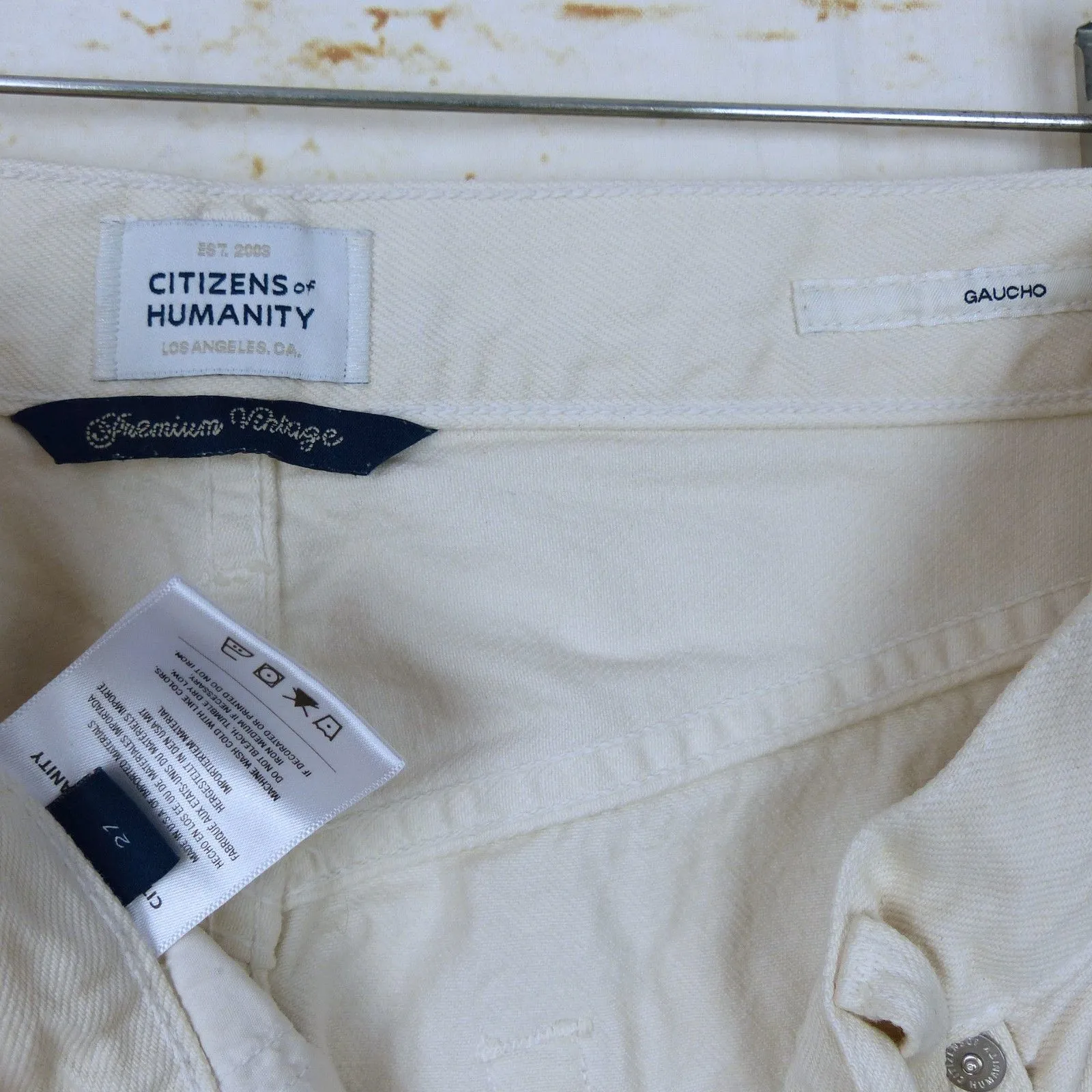 Citizens of Humanity Jeans Womens 27 Gaucho Wide Leg Barrel Ecru Marzipan Wash - Image 8