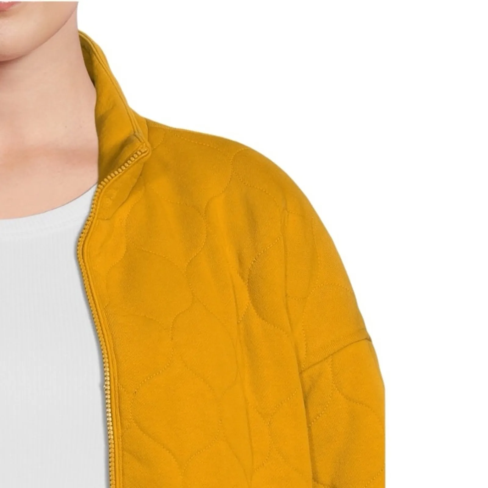 Onion Quilted Boyfriend Jacket in Golden Yellow, Size XL New with Tag SOO Yellow - Image 6