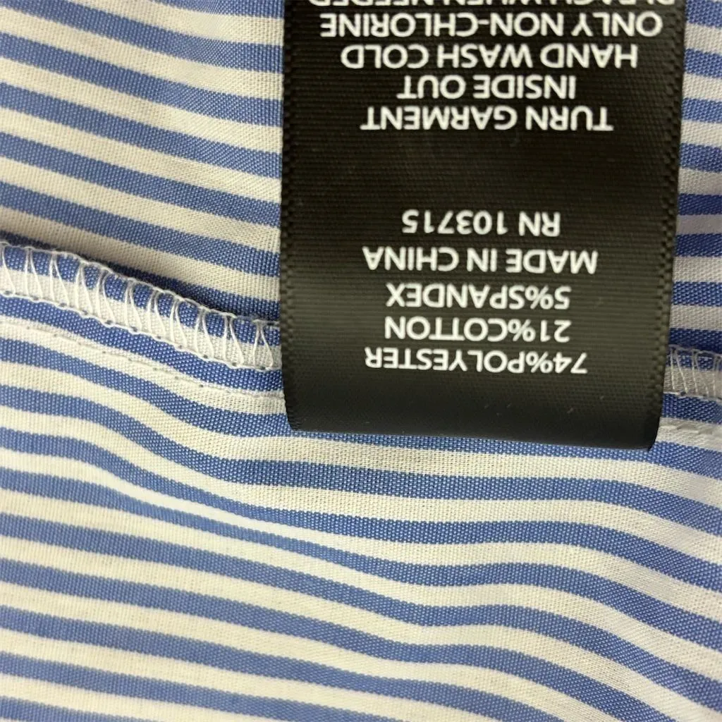 Nicole Miller Women's XL‎ Blue Striped Button-Up Shirt Long Sleeve - Image 3