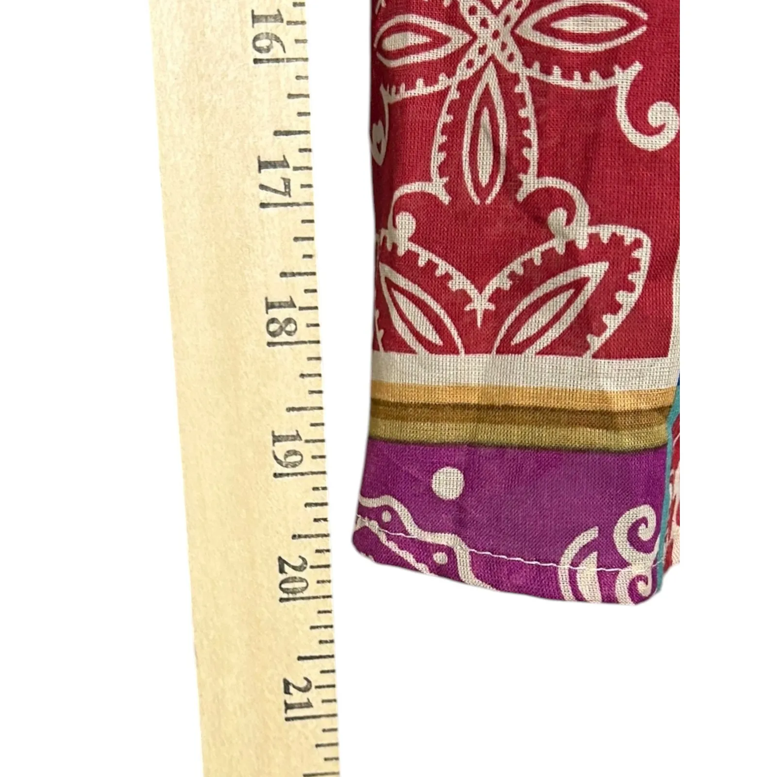 Dress Forum Los Angeles NWOT Multicolor Patchwork Square Neck Puff Sleeve Top - Image 8