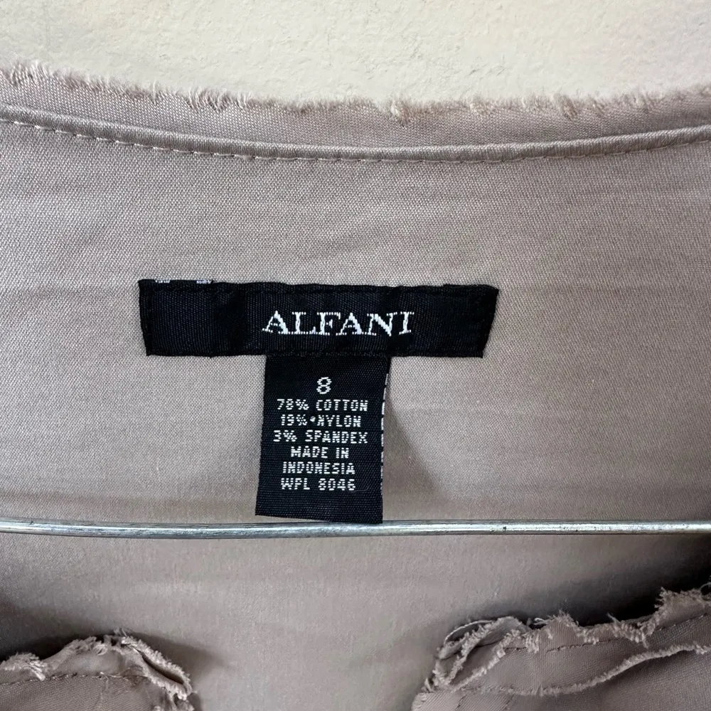 Alfani tan sleek midi dress, can be professional or party. Sleeveless, size 8 - Image 3