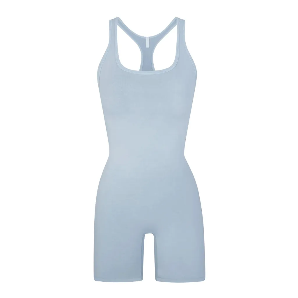 NWT SKIMS Outdoor Mid Thigh Bodysuit in Denim/Pacific Blue - Image 2