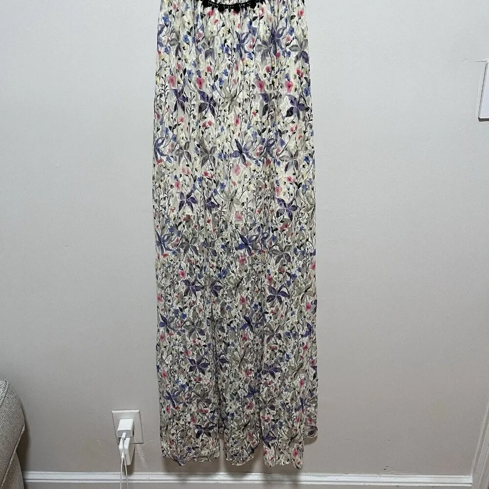 Free‎ People Cherry Blossom Sheer Mesh Maxi Gown Dress Size 4 - Image 7