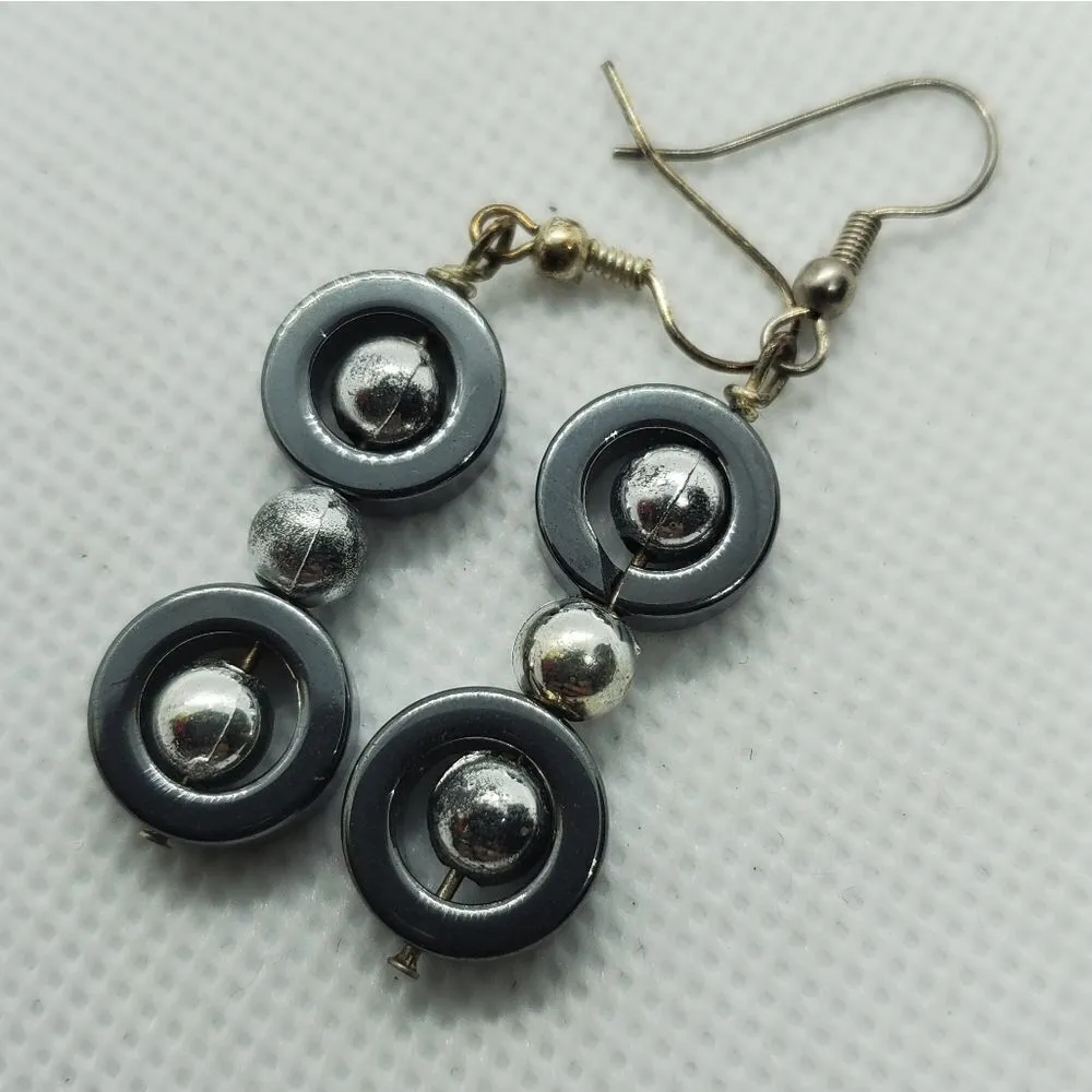 Gray & Silver Dangling Earrings Gray - Image 3