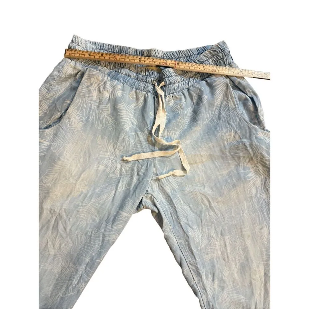 Cloth & Stone Anthropologie  Denim Drawstring Lightweight Joggers Tropical Leaf P - Image 5