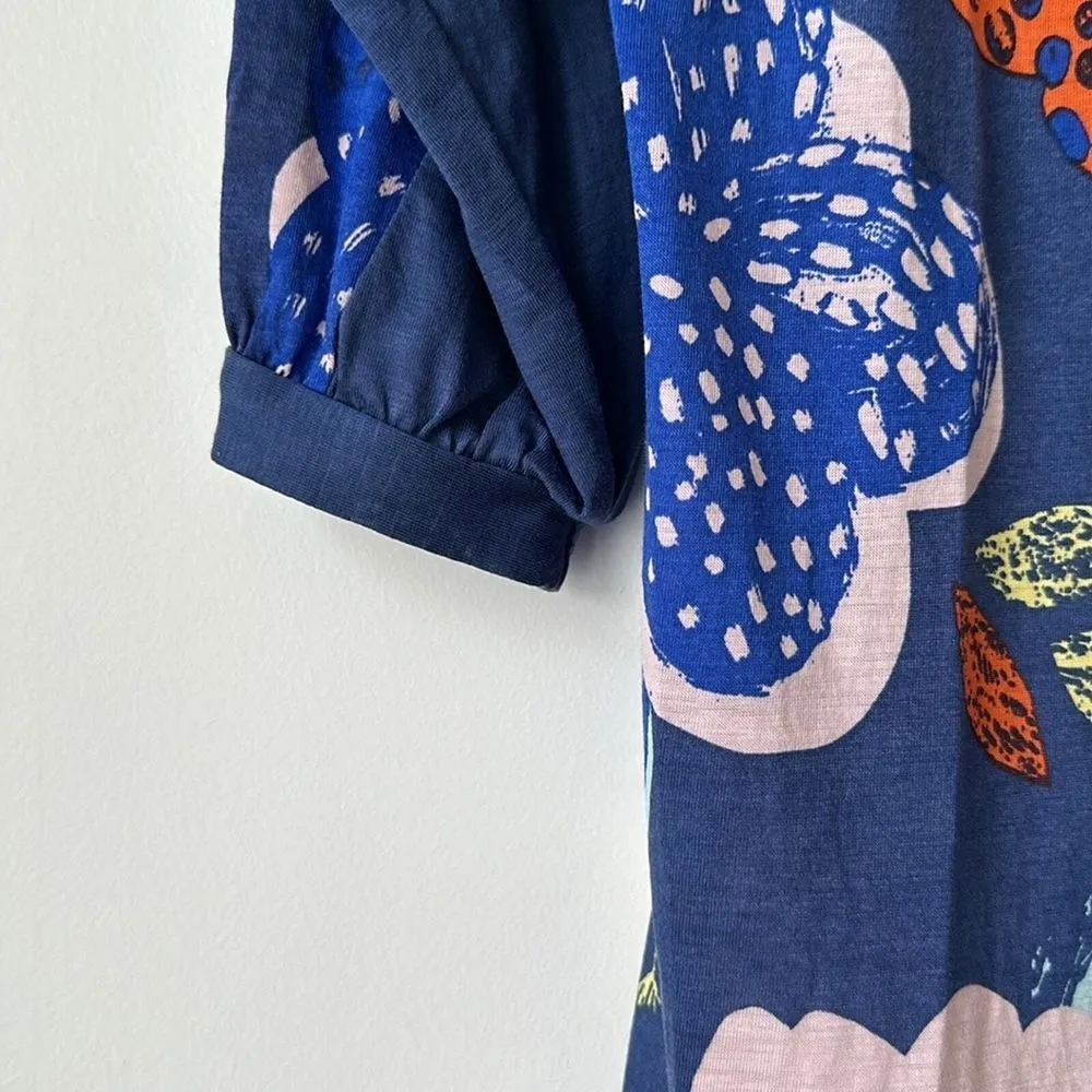 Marimekko Tricot Tunic‎ Multi Print Floral Blue Size XS - Image 6