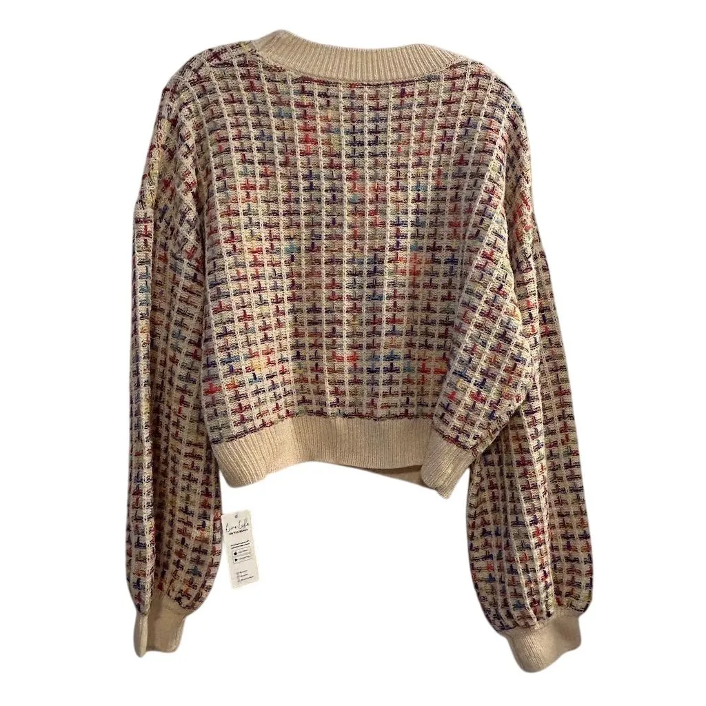 Cupshe Women's Multicolor Rainbow Stitching Cropped Sweater Size L - Image 11