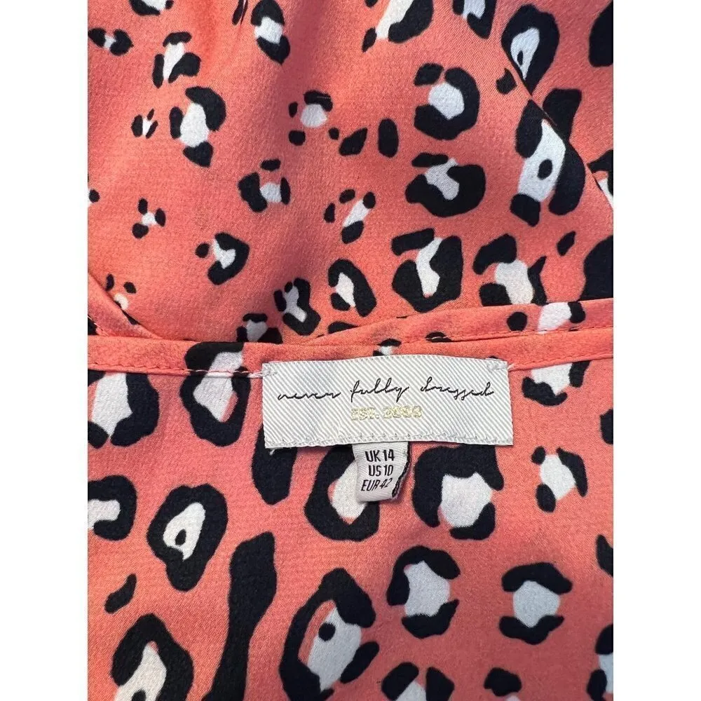 Never Fully Dressed Salmon Cheetah Camisole Size US 10 Pink - Image 4