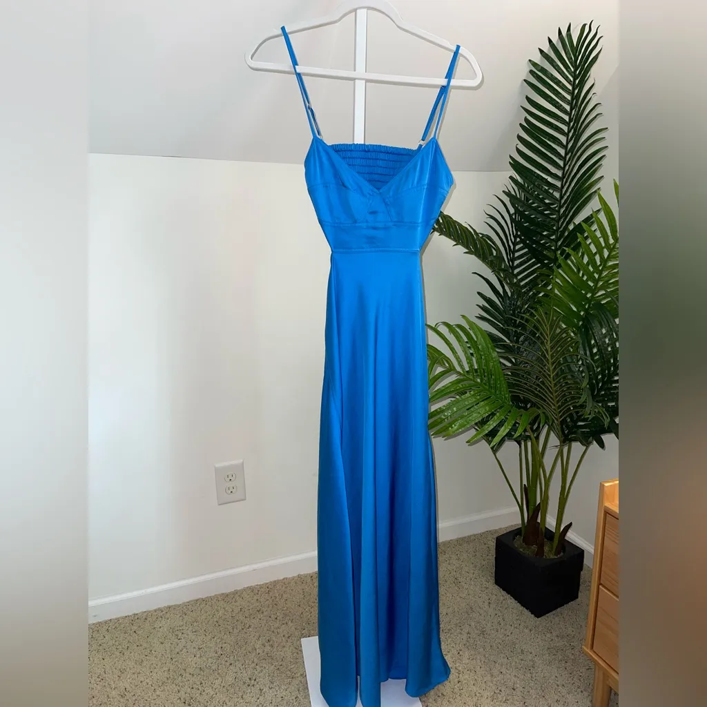 A.L.C. cinderella blue Blakely cutout open back a line midi‎ gown dress size 4 - Image 5