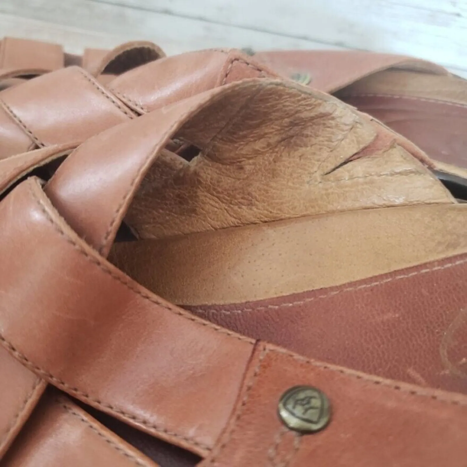 Ariat Women's Leather Upper Brown Sandals Size 9 B - Image 9