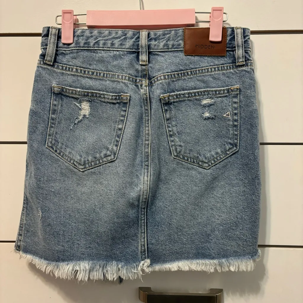 Hidden Peyton Asymmetrical Denim Skirt Blue Size XS - Image 3