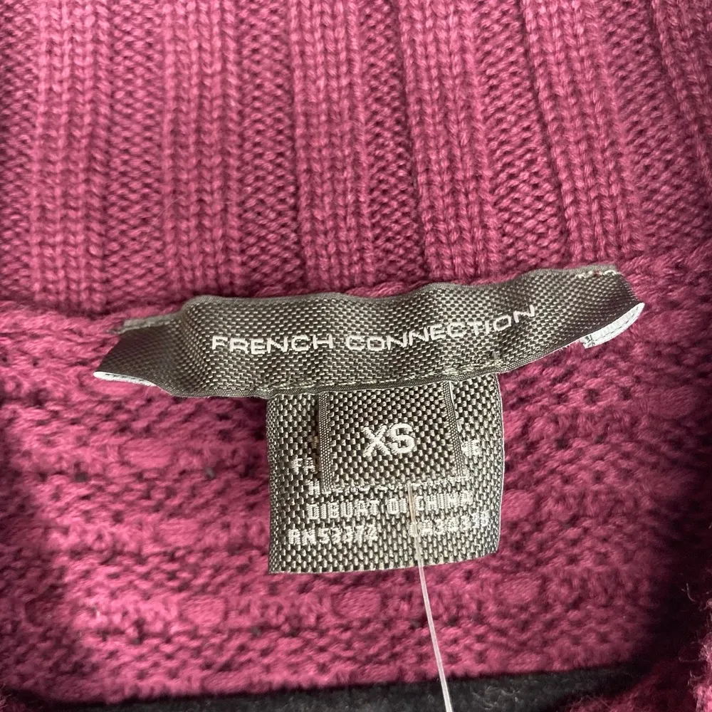 NWT French Connection Mozart Popcorn Cotton Sweater Jumper Berry Blush XS - Image 5