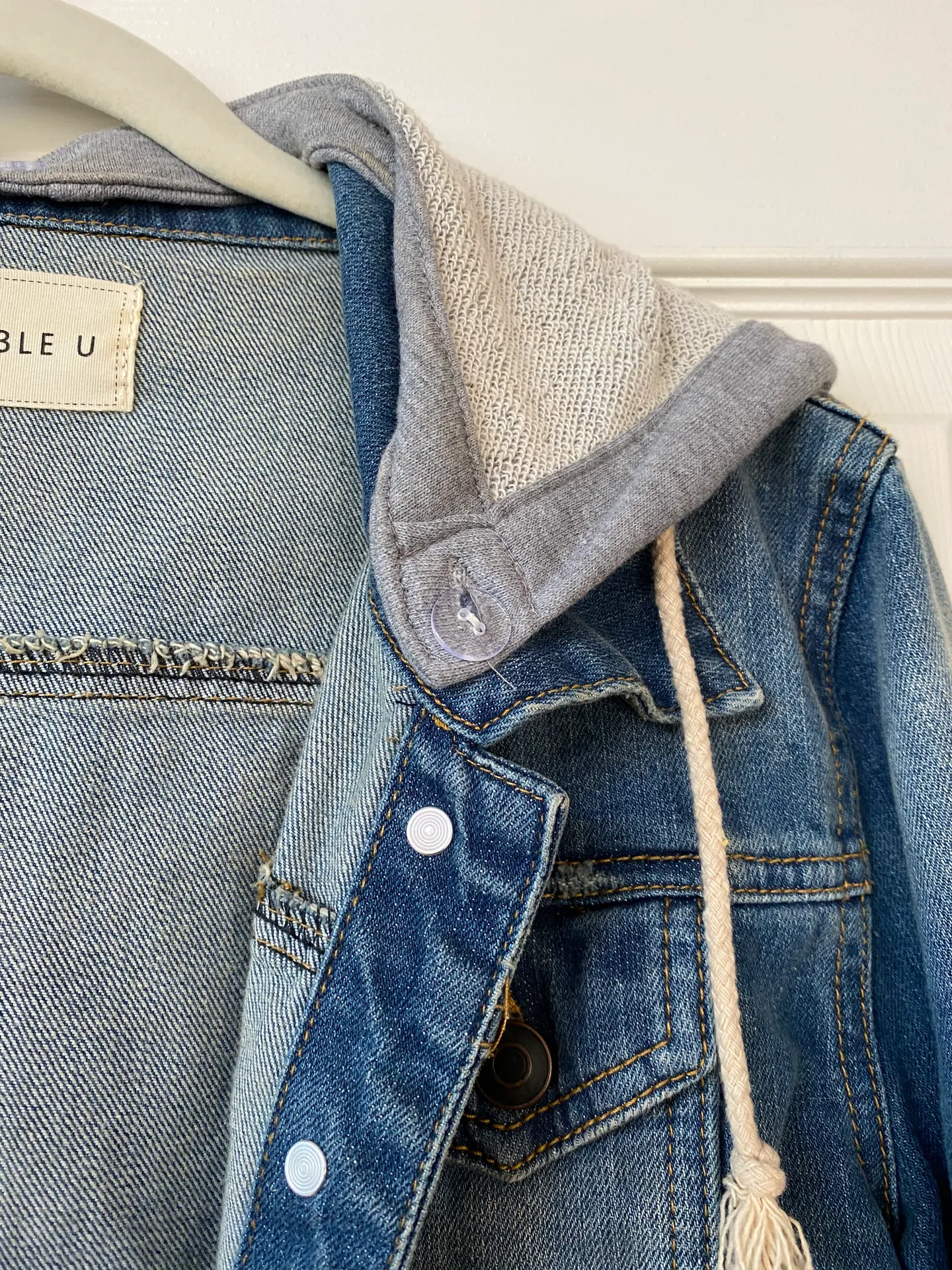 Denim Jacket With Hood - Image 3