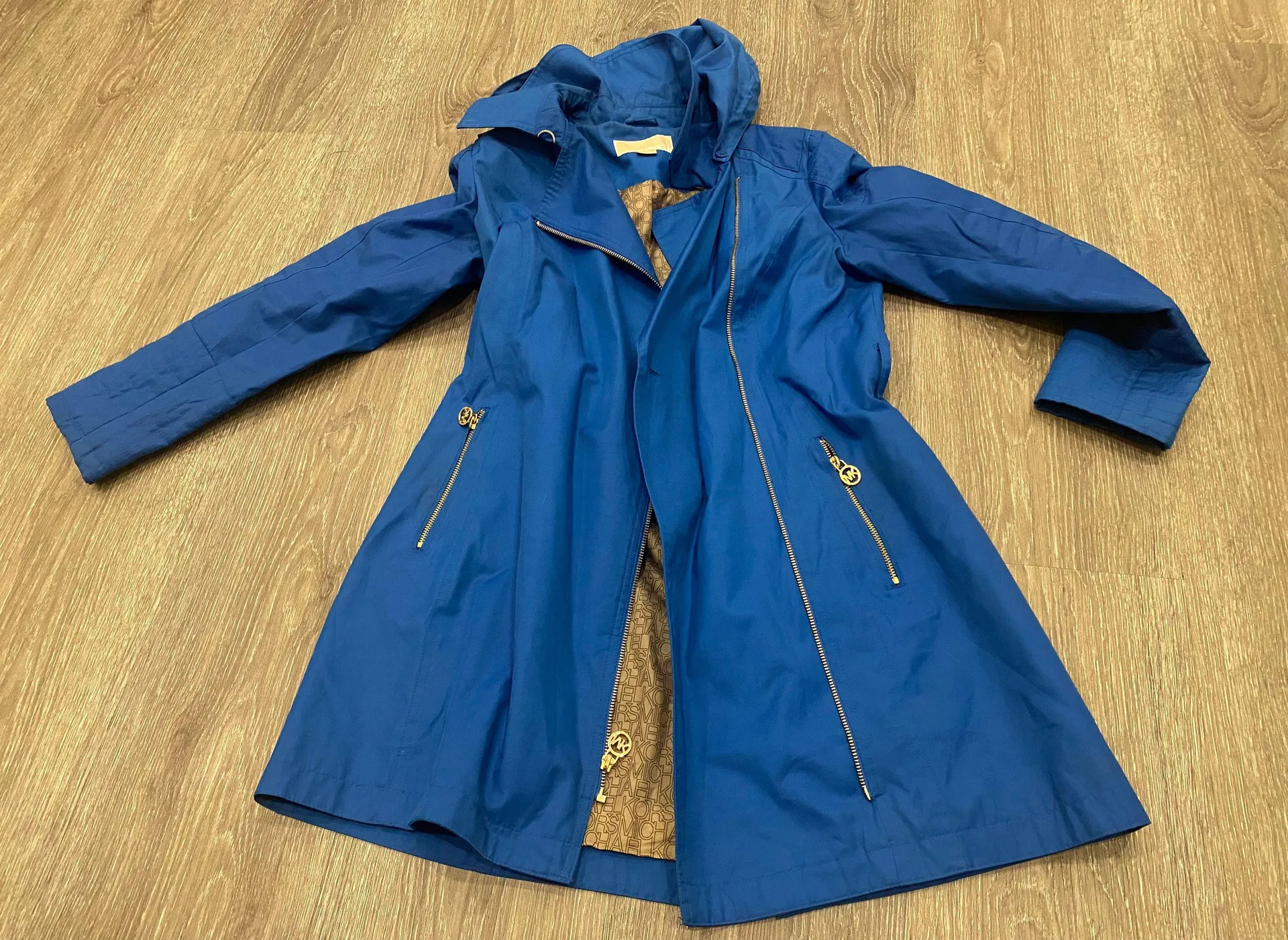 Womens Blue Trench Coat - Image 2