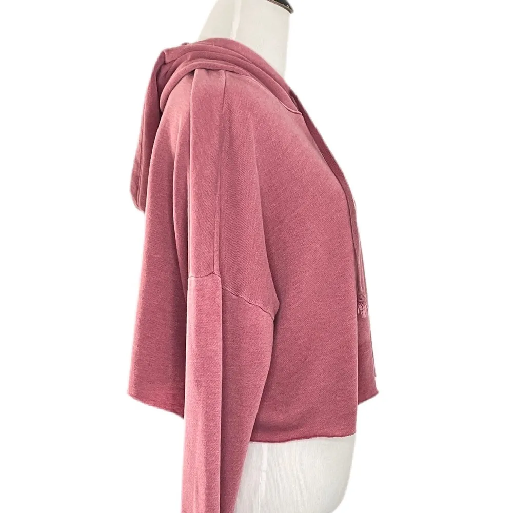 American Eagle Embroidered Cropped Pink Sweatshirt Hoodie - Image 4