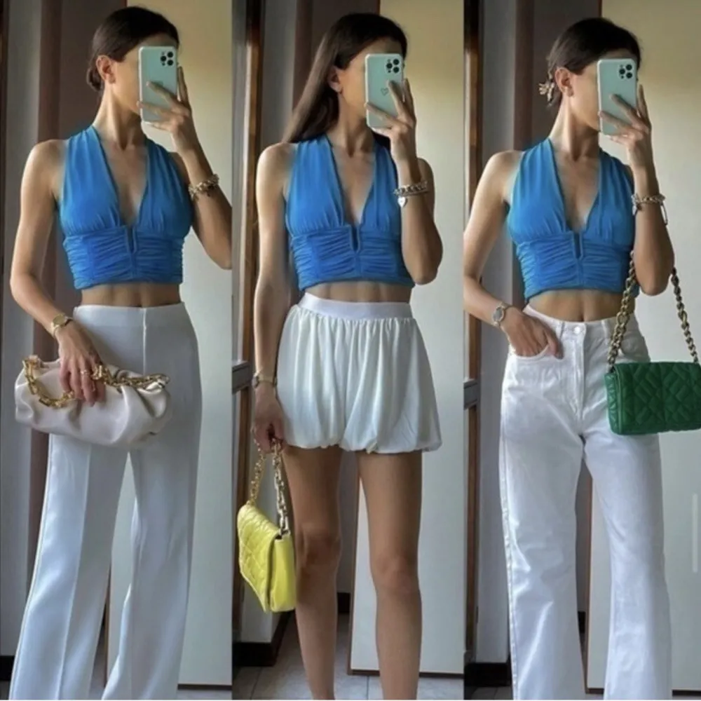 ZARA Draped crop top 3137/352 size L festival summer party y2k vibes - Image 8