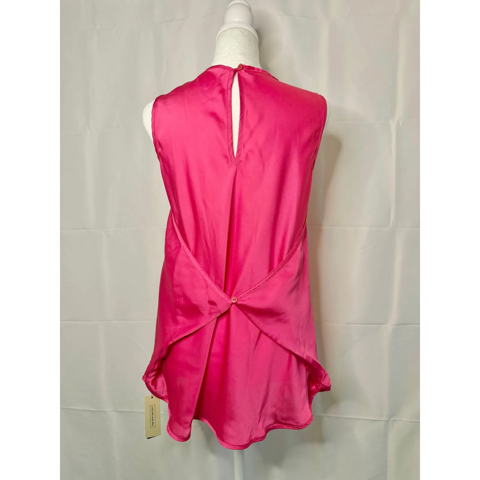 NWT Intimissimi Satin and Lace with Brazilian Panties Pink Fuchsia sz. M Size M - Image 2