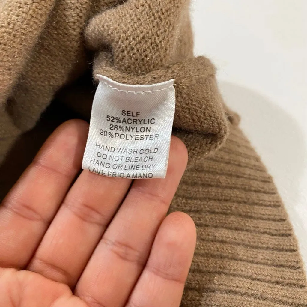 Easel Los Angeles Brown Sweater with Red Floral Appliqué – Size S - Image 7