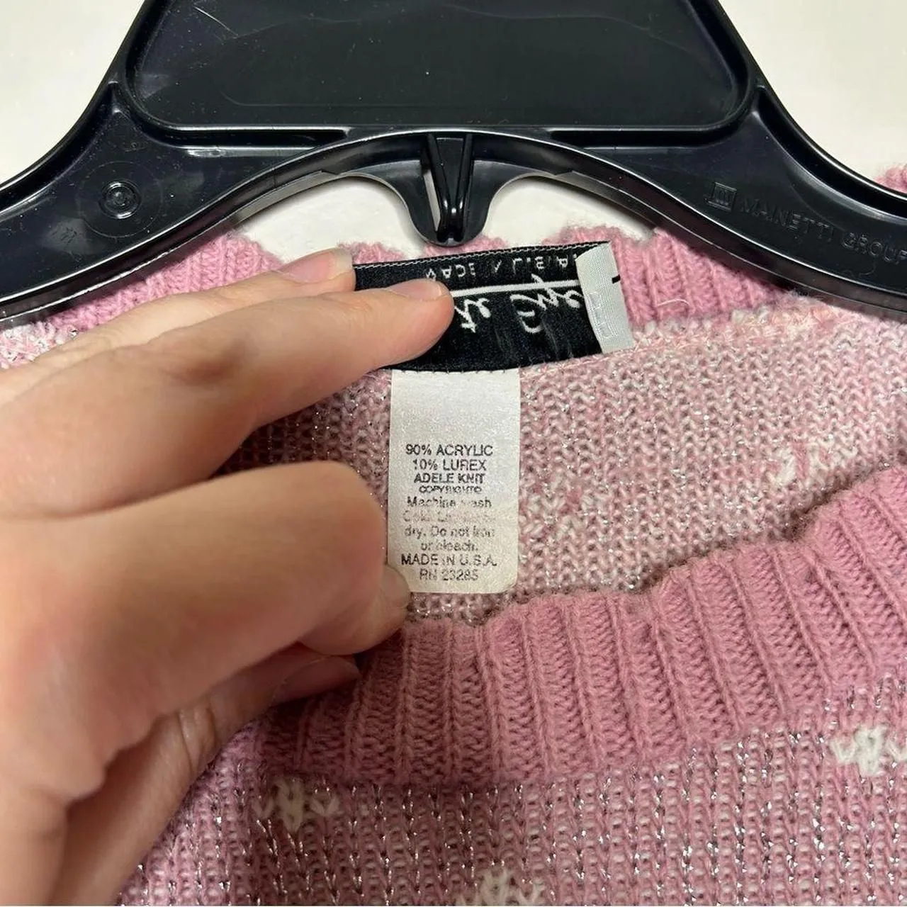 Vintage 90s 1990s Rose Floral Crew Neck Pink Sweater retro Floral Size L - Image 4