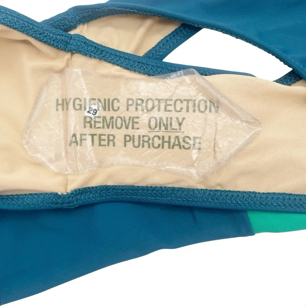 Summersalt Diagonal Mid Rise Bikini Bottom Size 10 Seaweed Seaglass Green Blue - Image 5