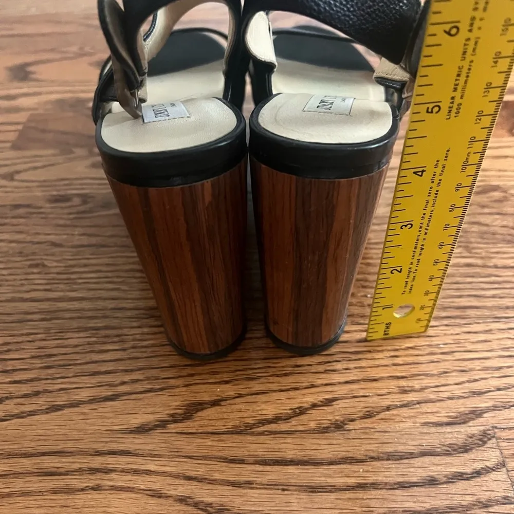 Jimmy Choo London Nazli Black Leather Wedge Sandals
Size: 38.5 (US 8) - Image 9