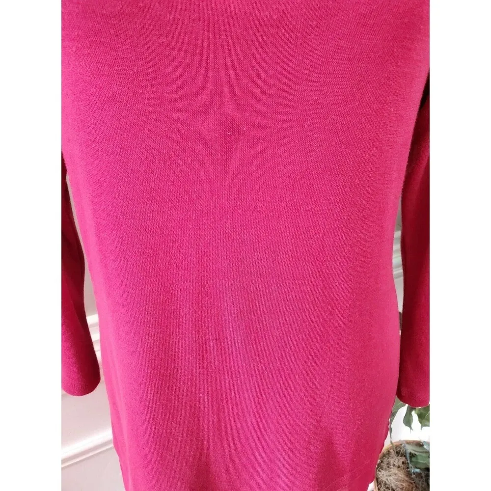 CB Established 1962 Women's Solid Red Polyester Round Neck Long Sleeve Blouse M Size M - Image 3