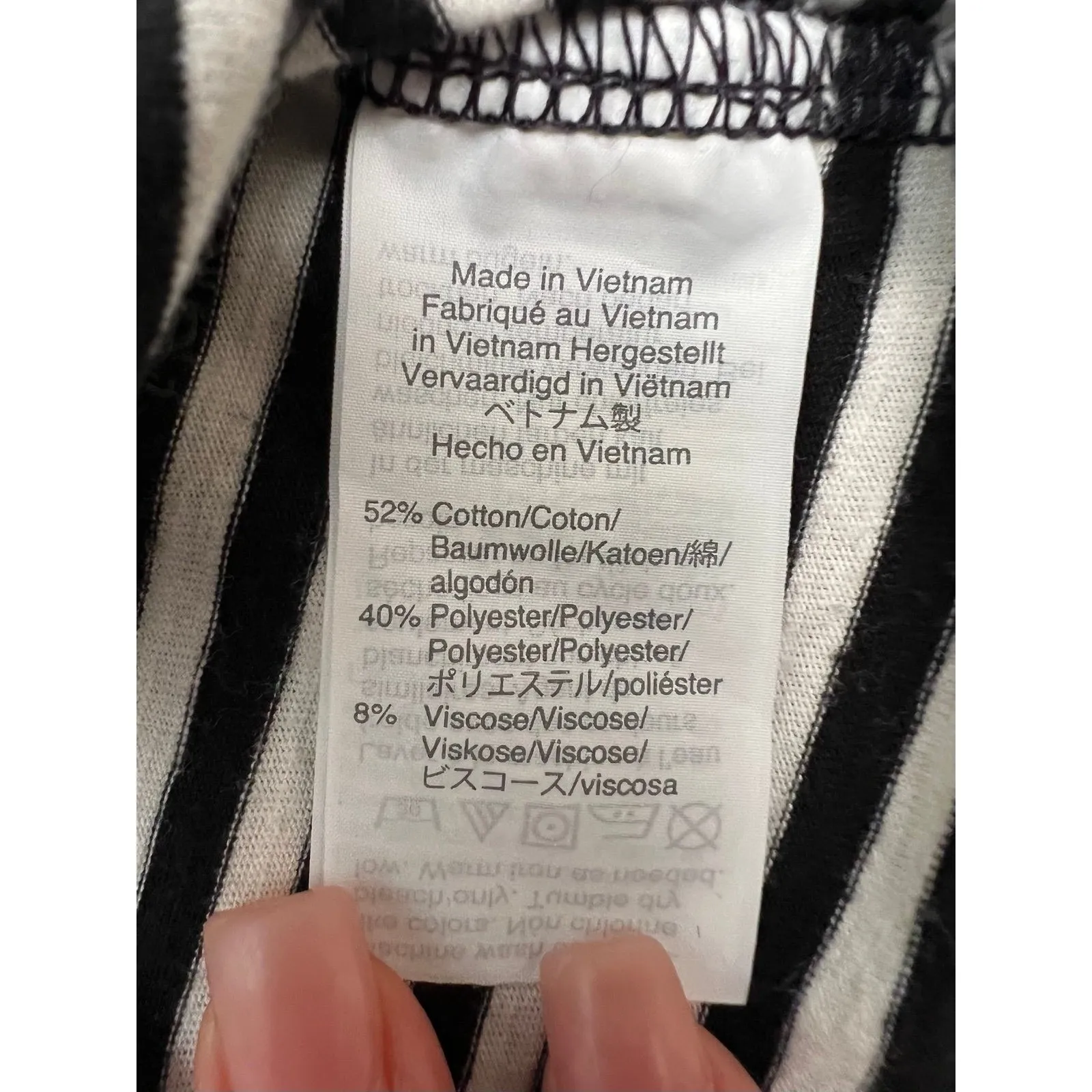 Madewell  soft cotton shirt w/ ruffle sleeves Black and white stripes.Sz L‎ - Image 5