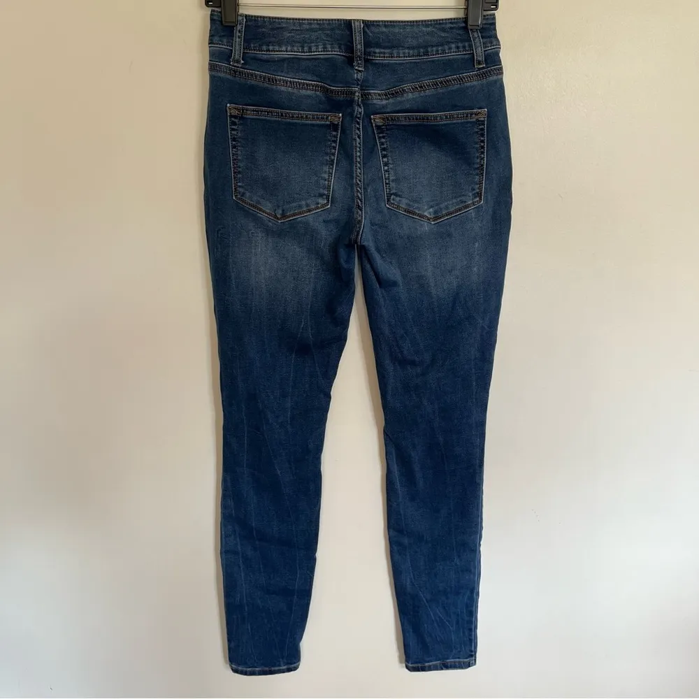 Women’s Maurice’s Mid Rise Distressed Skinny Jean Jeggings Size XS Dark Wash‎ - Image 13