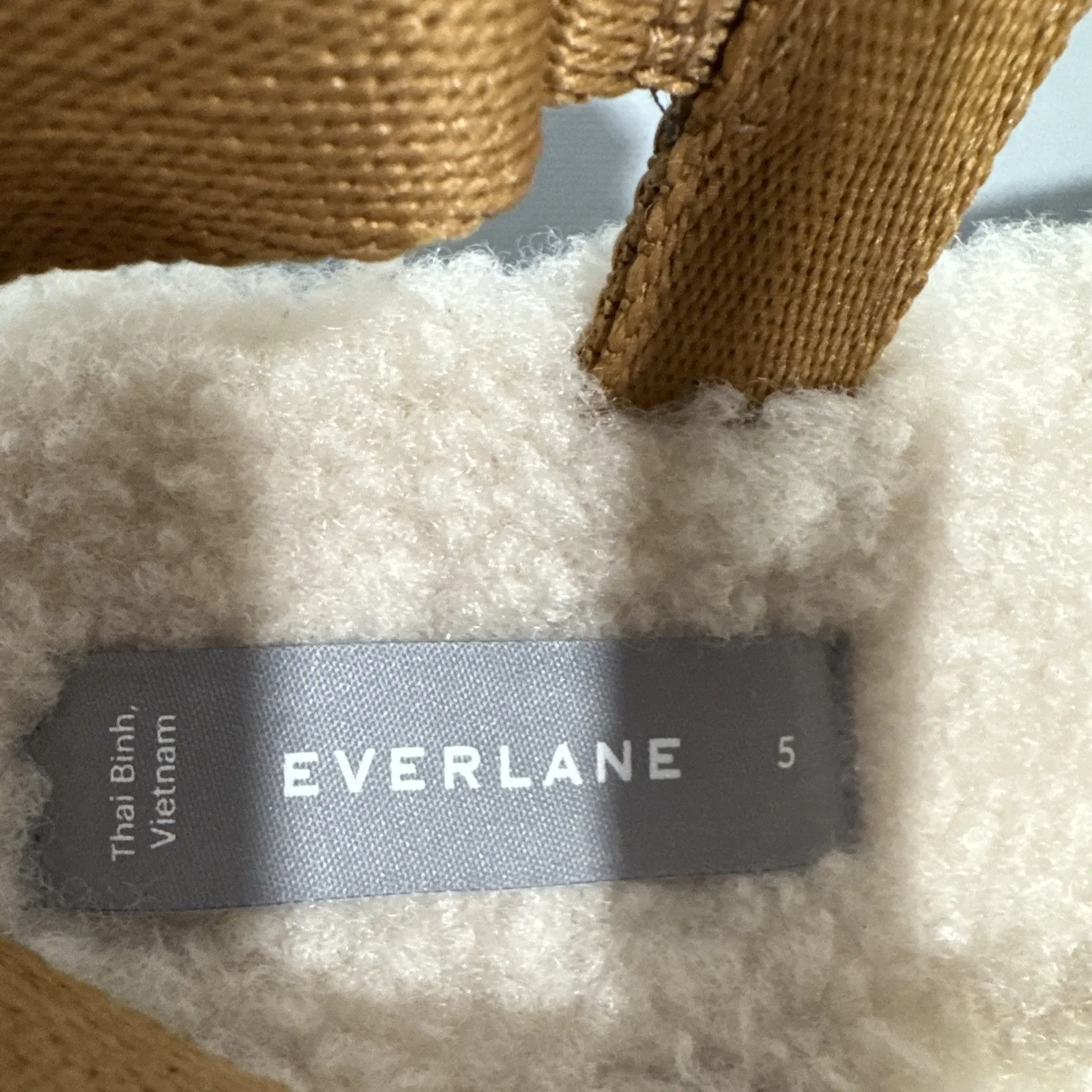 EVERLANE Womens Sandals Renew Teddy Sport Faux Fur Sherpa Lined Sz 5 Brown Strap - Image 3