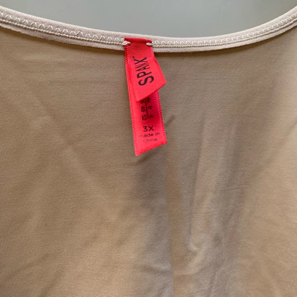 Spanx Women's Open Bust Mid-Thigh Bodysuit Shapewear Size 3X Slimming Nude - Image 3