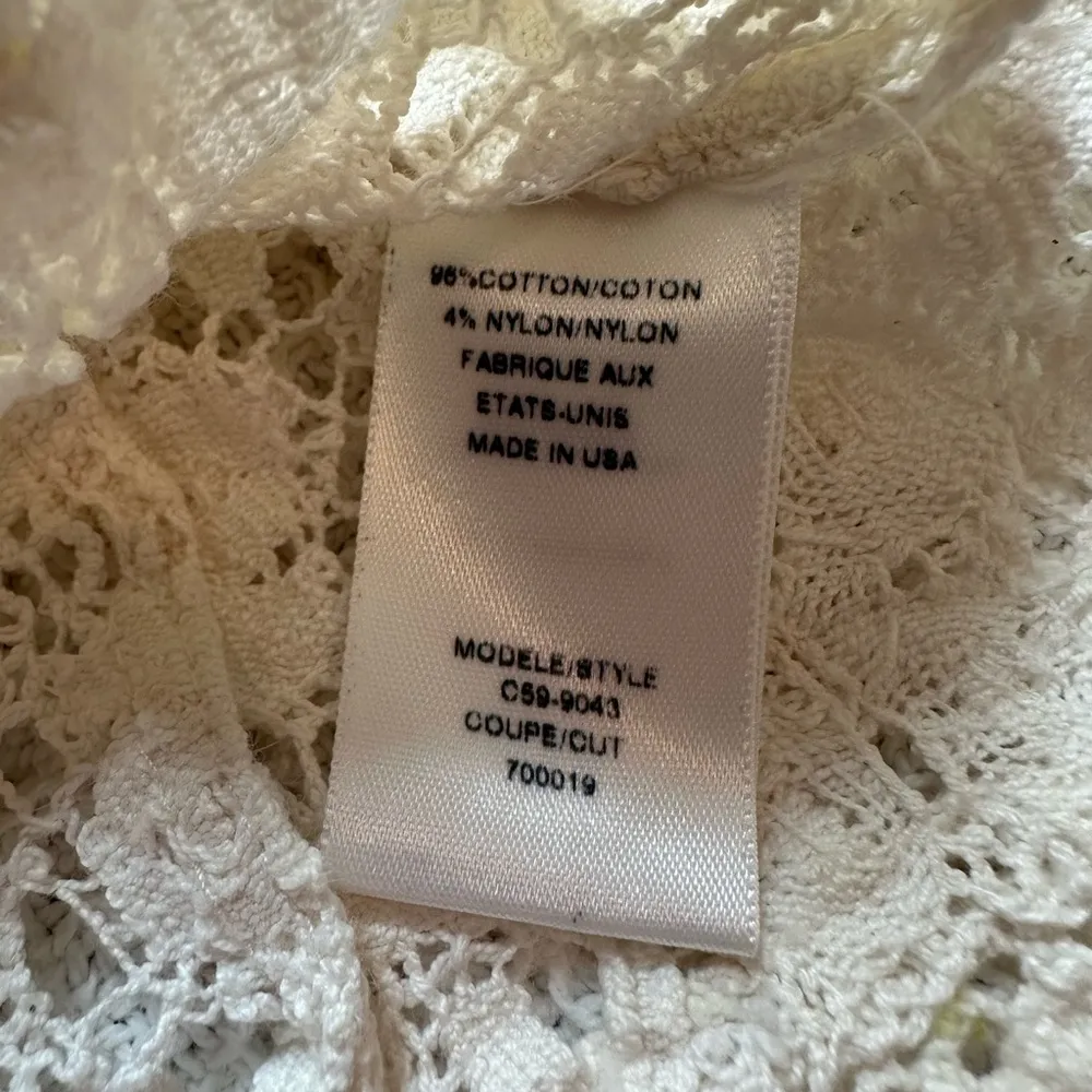 JOIE a la plage Balton Lace Tunic in Off White size XS swim cover up crochet - Image 9