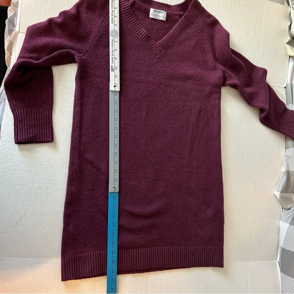 Old Navy sweater dress or tunic top size Small burgundy long sleeves - Image 5
