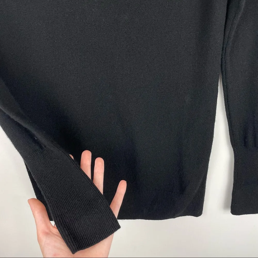 J. Crew Collection Italian Cashmere Vneck Sweater Sz XXS-XS Black - Image 10