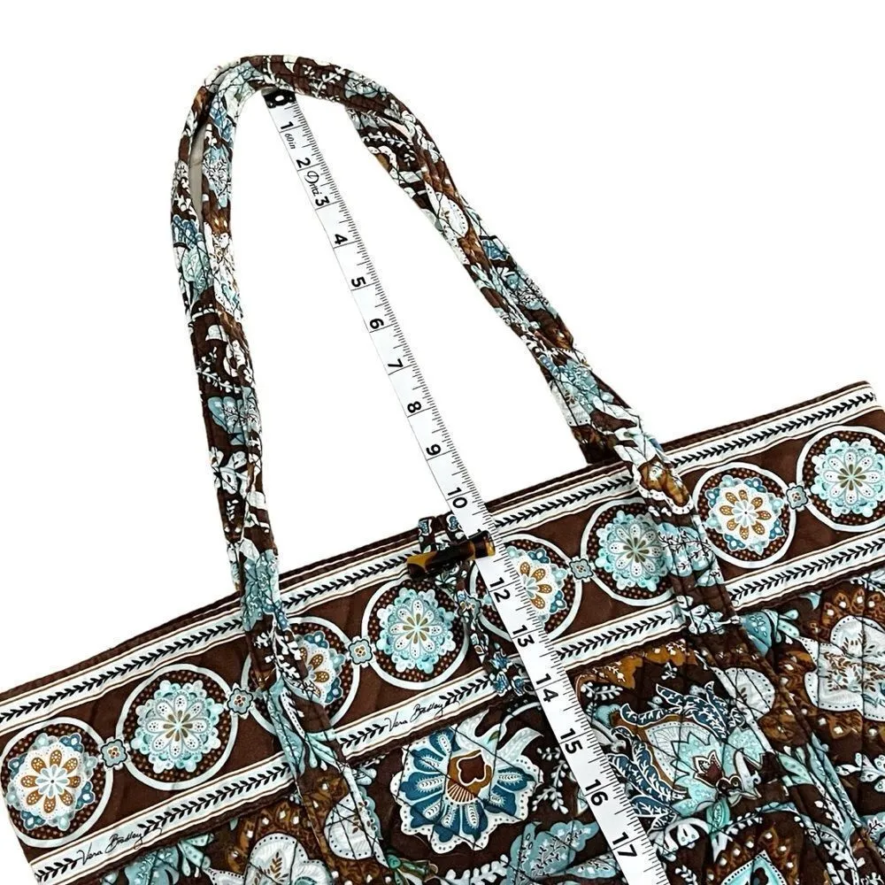 Vera Bradley Java Blue Large Tote with Tortoise Toggle Closure - Image 8