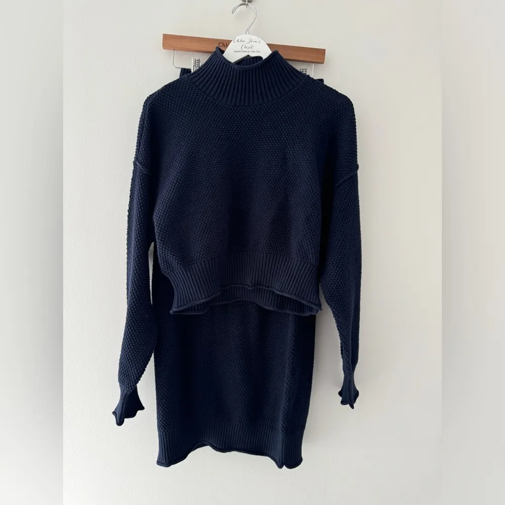 FREE PEOPLE Navy Hailee Skirt Set S - Image 6