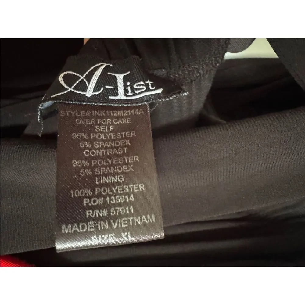 Vintage Y2K AList Womens Black Red Belted Halter Neck Full Length Jumpsuit sz XL - Image 4