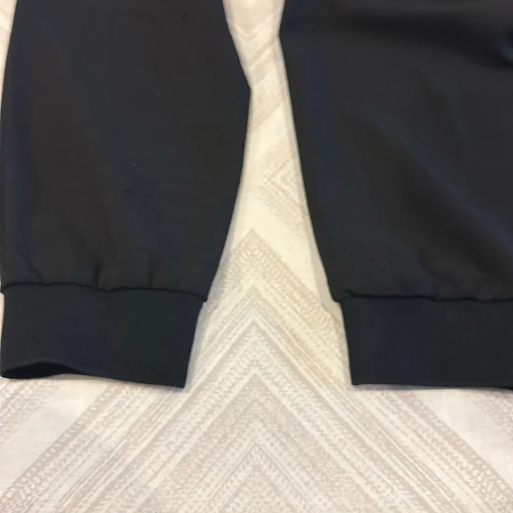 Ann Taylor Women’s Black Elastic Waist Dress Pant Joggers w/ Faux Leather Trim - Image 8