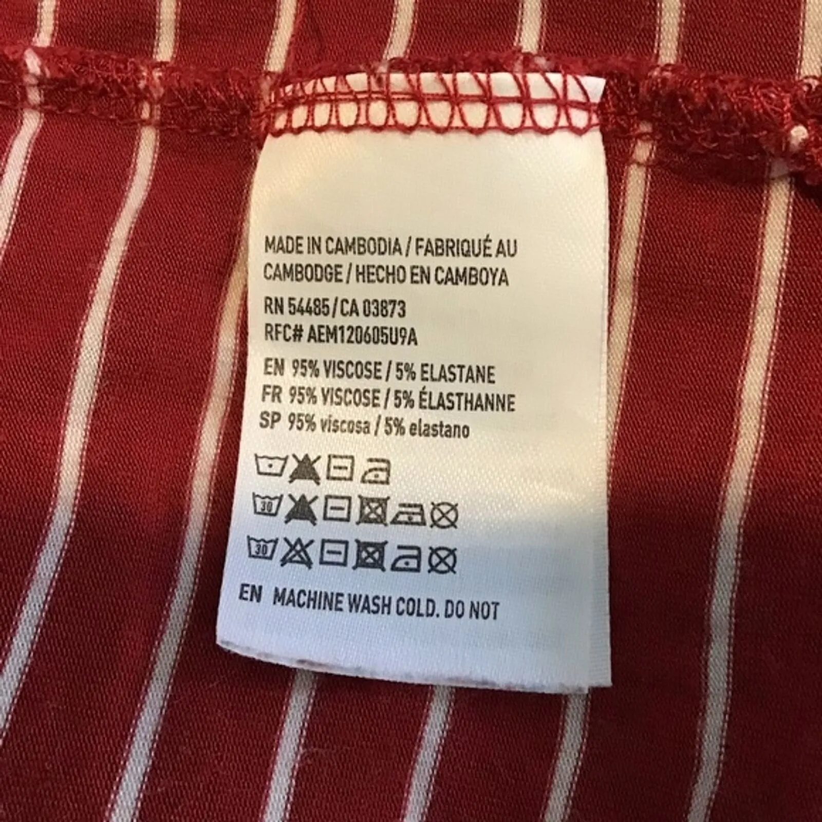 American Eagle Shirt Womens XS Red White Striped Soft & Sexy‎ Tee Basic Casual - Image 6