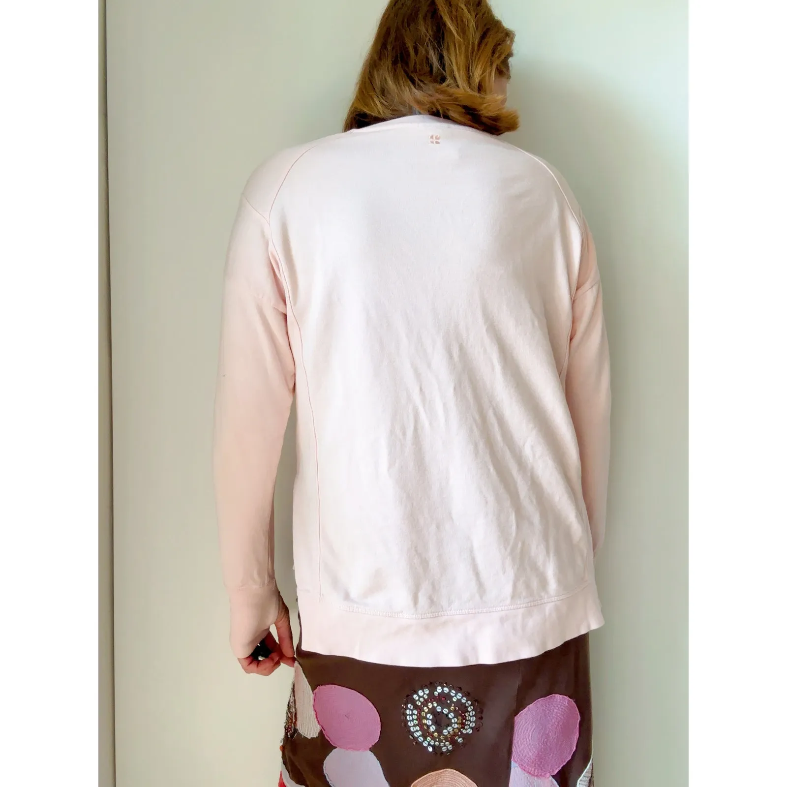 Sweaty Betty Cotton After Class Longline Sweatshirt Pastel Pink Size Sm - Image 8