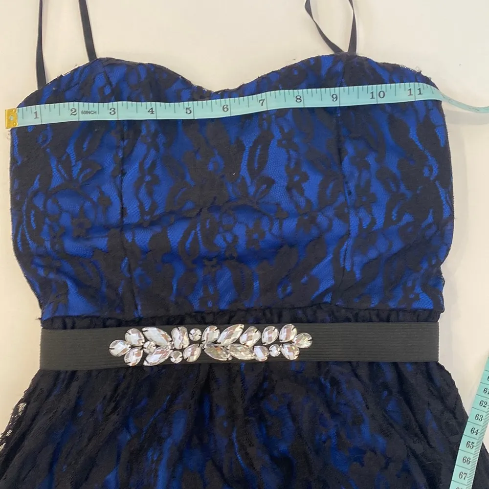 BCX Dress Prom Dress Strapless Lace Lined Jewels Zipper Sz 1 Juniors Stretchy - Image 11