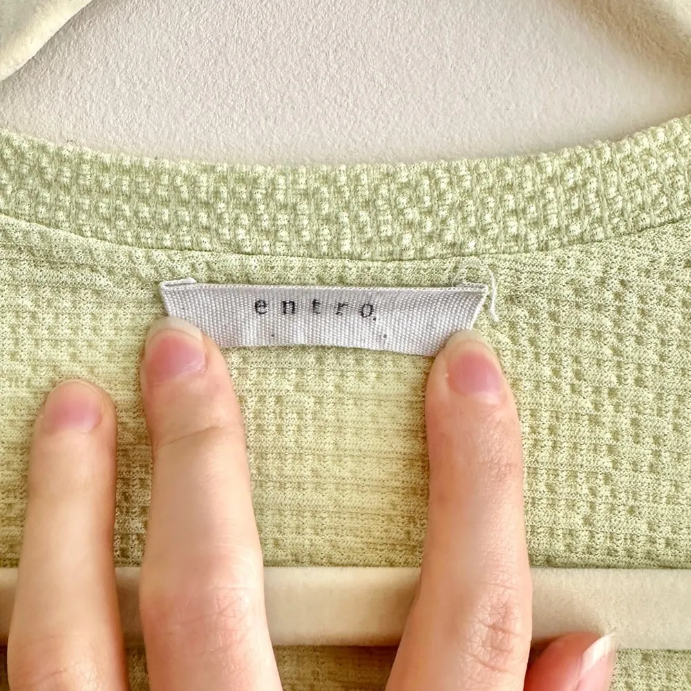 entro V-Neck Dolman Sleeve Bright Green Tee, Women’s Casual Waffleknit Blouse - Image 8