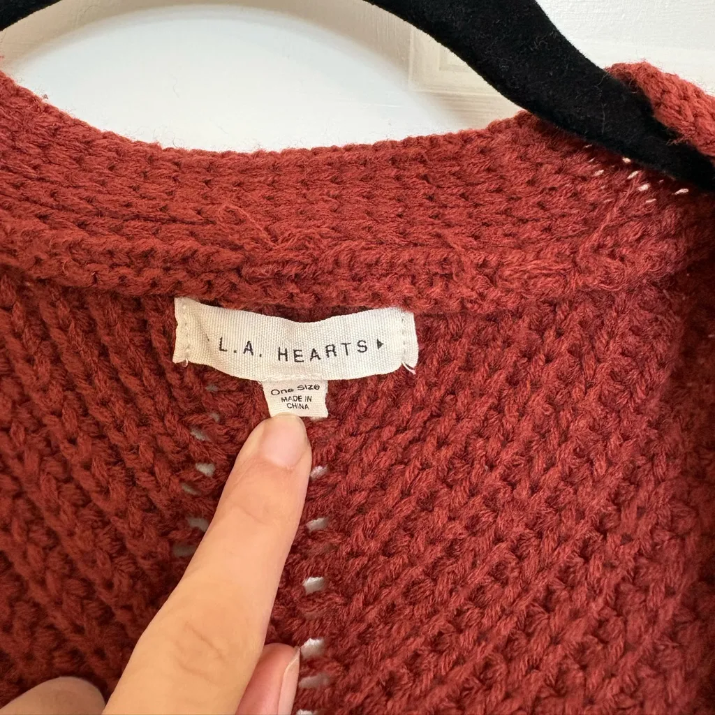 L.A. Hearts Gray & Rust Cardigan | One Size - Image 10