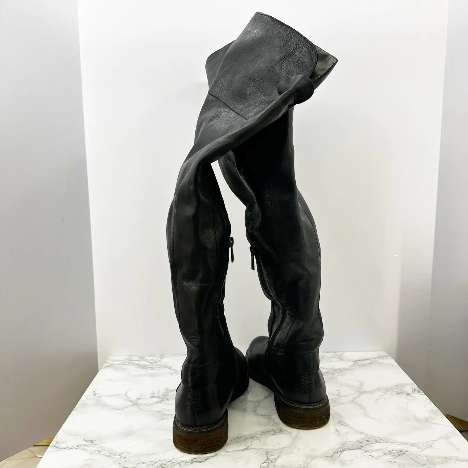 Franco Sarto Sz 6 Black Leather Over The‎ Knee Boots Riding Boots Equestrian - Image 3