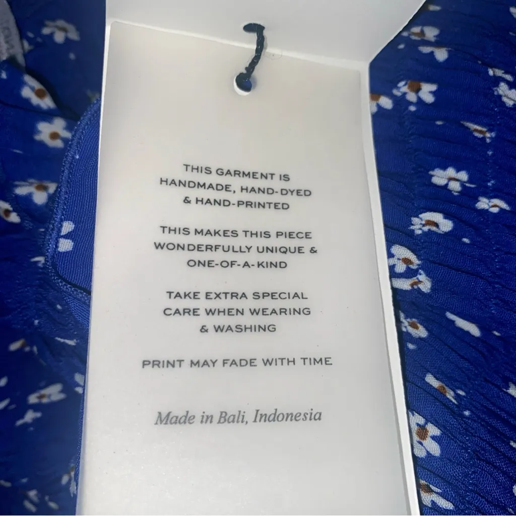 Faithfull The Brand Del Mar Betina Floral Cobalt Mini Dress Hand Painted - Image 16