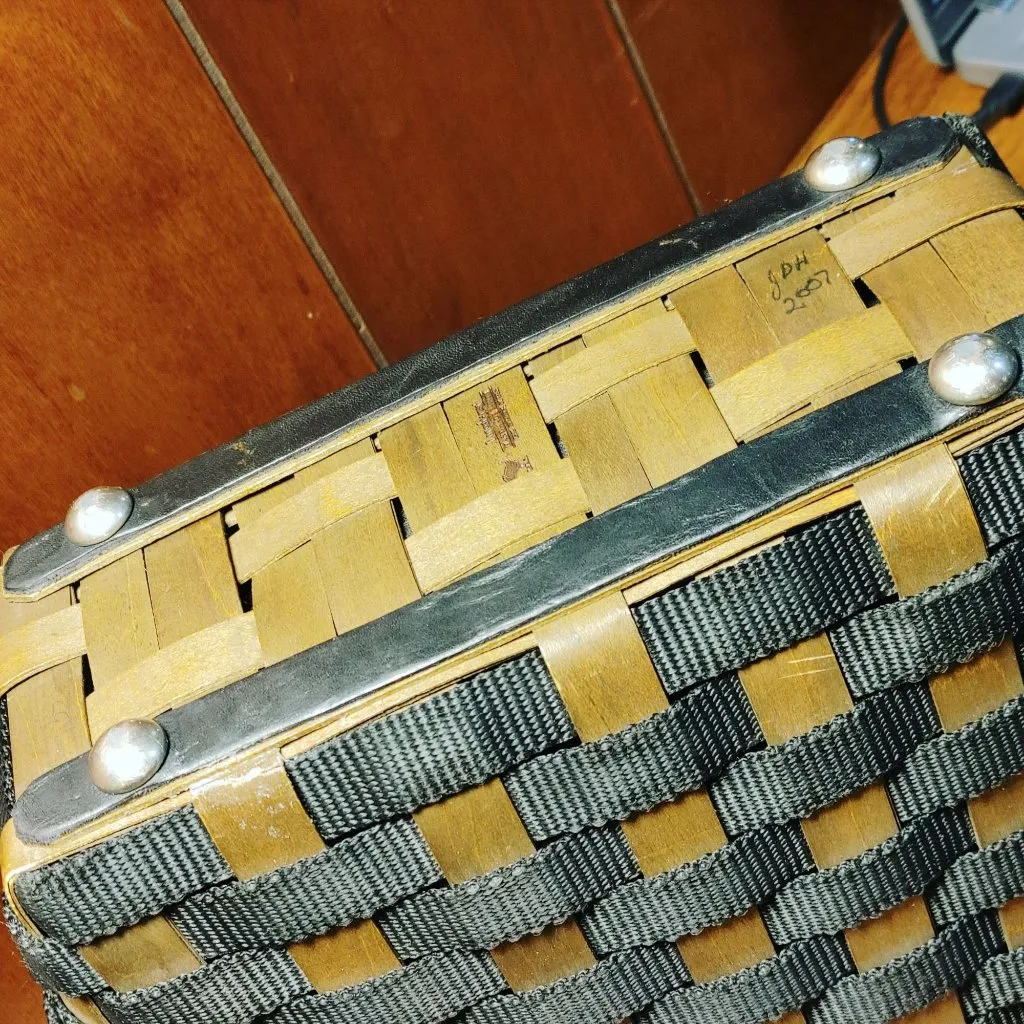 Longaberger Handbag Tote Basket Purse 2 Go Black Brown Woven Basket Leather Trim - Image 11