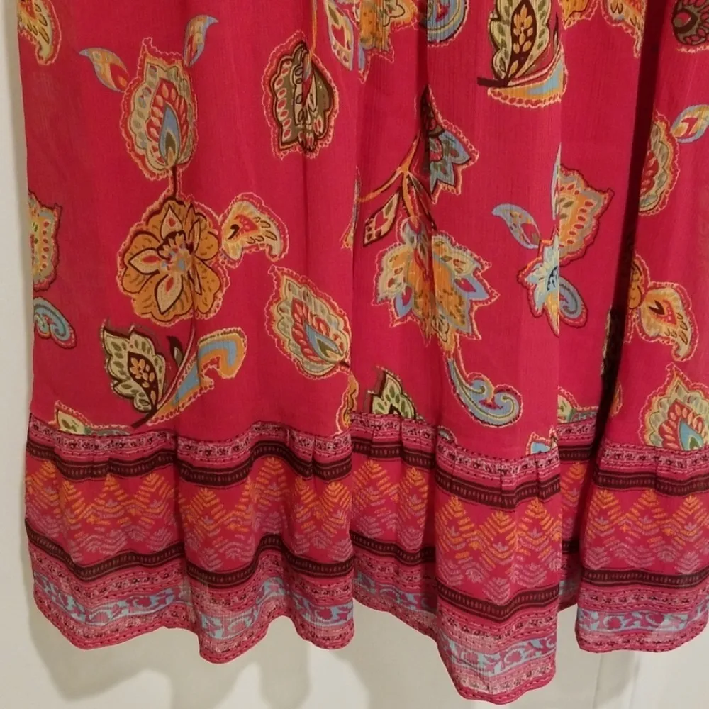 💕ESPRIT💕 Floral Chiffon Shoulder Tie Midi Dress - Image 2